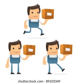 set of funny cartoon mechanic in various poses for use in presentations, etc.