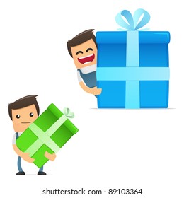 set of funny cartoon mechanic in various poses for use in presentations, etc.