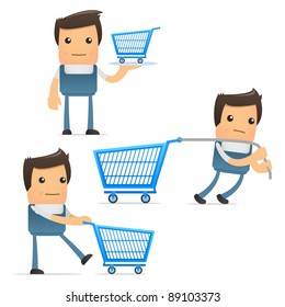 set of funny cartoon mechanic in various poses for use in presentations, etc.