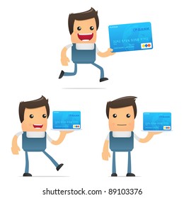set of funny cartoon mechanic in various poses for use in presentations, etc.