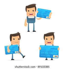 set of funny cartoon mechanic in various poses for use in presentations, etc.