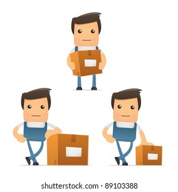 set of funny cartoon mechanic in various poses for use in presentations, etc.