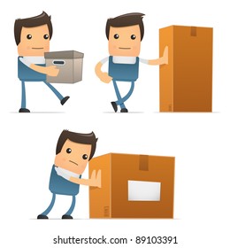 set of funny cartoon mechanic in various poses for use in presentations, etc.