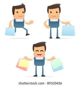 set of funny cartoon mechanic in various poses for use in presentations, etc.