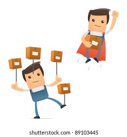 set of funny cartoon mechanic in various poses for use in presentations, etc.