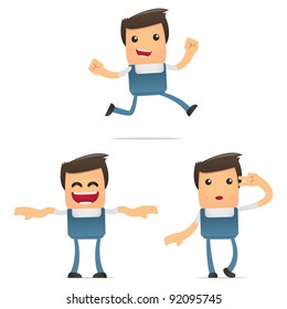 set of funny cartoon mechanic in various poses for use in presentations, etc.
