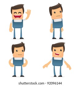 set of funny cartoon mechanic in various poses for use in presentations, etc.