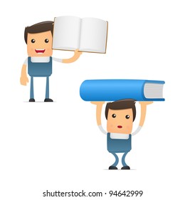 set of funny cartoon mechanic in various poses for use in presentations, etc.