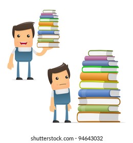 set of funny cartoon mechanic in various poses for use in presentations, etc.