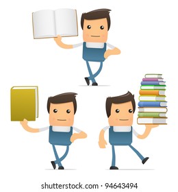 set of funny cartoon mechanic in various poses for use in presentations, etc.