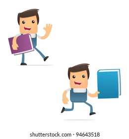 set of funny cartoon mechanic in various poses for use in presentations, etc.