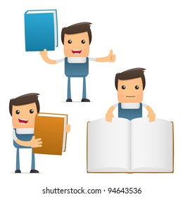 set of funny cartoon mechanic in various poses for use in presentations, etc.
