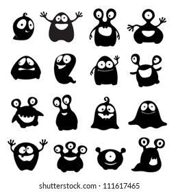 Set of funny cartoon monsters