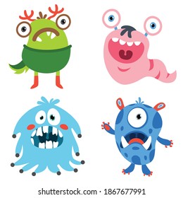 Set of funny cartoon monsters