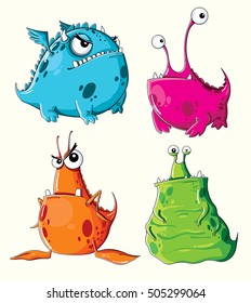 Juego de monstruos de caricaturas divertidas 