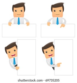 set of funny cartoon office worker in various poses for use in presentations, etc.