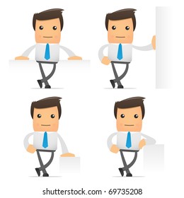 set of funny cartoon office worker in various poses for use in presentations, etc.