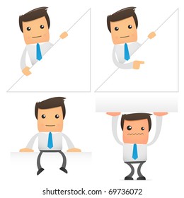 set of funny cartoon office worker in various poses for use in presentations, etc.