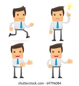 set of funny cartoon office worker in various poses for use in presentations, etc.