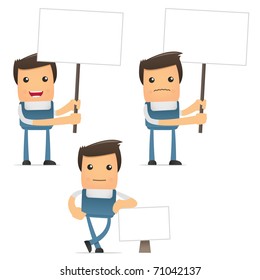 set of funny cartoon office worker in various poses for use in presentations, etc.