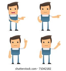set of funny cartoon office worker in various poses for use in presentations, etc.