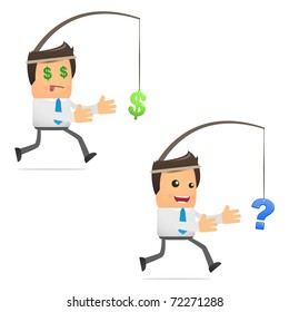set of funny cartoon office worker in various poses for use in presentations, etc.