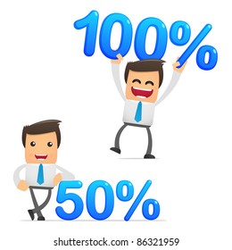 set of funny cartoon office worker in various poses for use in presentations, etc.
