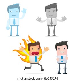 set of funny cartoon office worker in various poses for use in presentations, etc.