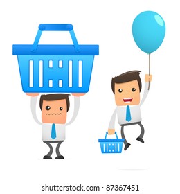 set of funny cartoon office worker in various poses for use in presentations, etc.
