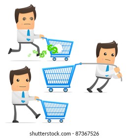 set of funny cartoon office worker in various poses for use in presentations, etc.