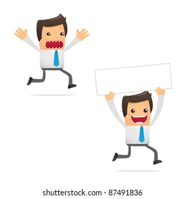 set of funny cartoon office worker in various poses for use in presentations, etc.