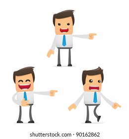 set of funny cartoon office worker in various poses for use in presentations, etc.