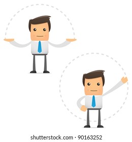 set of funny cartoon office worker in various poses for use in presentations, etc.