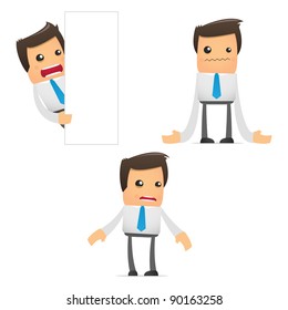 set of funny cartoon office worker in various poses for use in presentations, etc.