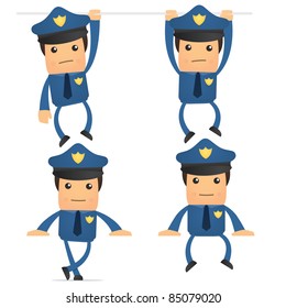 set of funny cartoon policeman in various poses for use in presentations, etc.