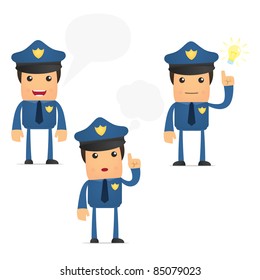 set of funny cartoon policeman in various poses for use in presentations, etc.