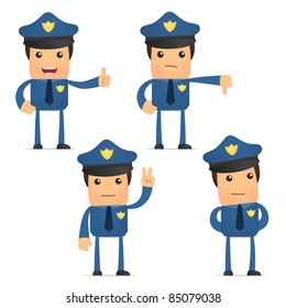 set of funny cartoon policeman in various poses for use in presentations, etc.