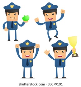 set of funny cartoon policeman in various poses for use in presentations, etc.