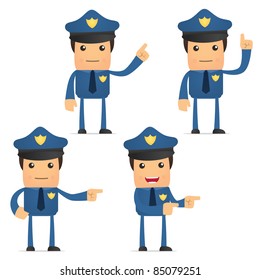 set of funny cartoon policeman in various poses for use in presentations, etc.