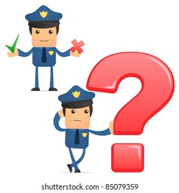 set of funny cartoon policeman in various poses for use in presentations, etc.