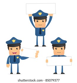 set of funny cartoon policeman in various poses for use in presentations, etc.