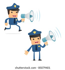 set of funny cartoon policeman in various poses for use in presentations, etc.