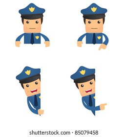 set of funny cartoon policeman in various poses for use in presentations, etc.