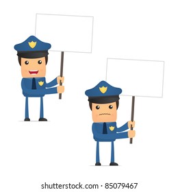 set of funny cartoon policeman in various poses for use in presentations, etc.
