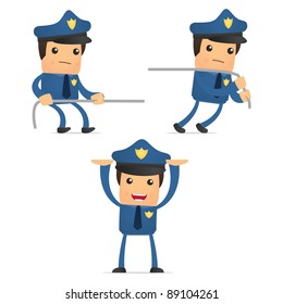 set of funny cartoon policeman in various poses for use in presentations, etc.