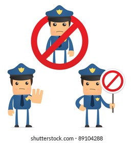 set of funny cartoon policeman in various poses for use in presentations, etc.