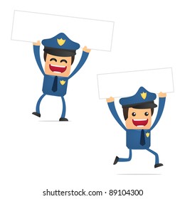 set of funny cartoon policeman in various poses for use in presentations, etc.