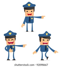 set of funny cartoon policeman in various poses for use in presentations, etc.