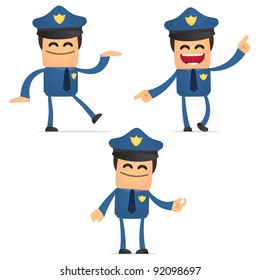 set of funny cartoon policeman in various poses for use in presentations, etc.