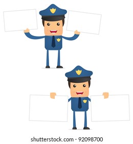 set of funny cartoon policeman in various poses for use in presentations, etc.